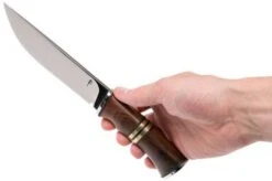 Autine Hunting Knife, Rosewood, Mirror Polish D2, RH Sheath, Hunting Knife -Knife AT HUNTING 06 autine at hunting 06