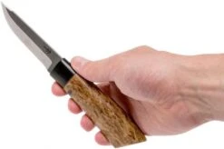 Autine Puukko, Curly Birch, Elmax, Brown RH Sheath -Knife AT PUUKO 06 autine at puuko 06