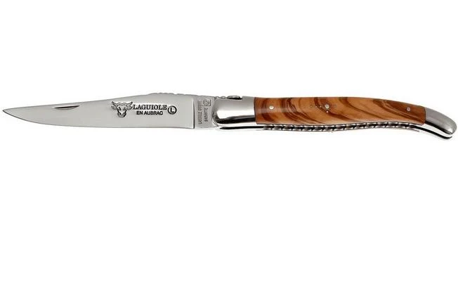 Laguiole En Aubrac 12cm Double Plates, Olive Burl Hand-filed, L0712LLI-FSJ1 3 Laguiole En Aubrac 12cm Double Plates, Olive Burl Hand-filed, L0712LLI-FSJ1