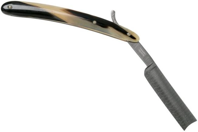 Böker Manufaktur Damascus Horn Straight Razor 140523DAM 4 Böker Manufaktur Damascus Horn Straight Razor 140523DAM - Image 2