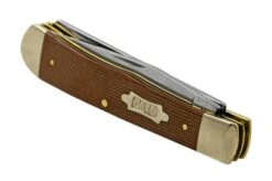 Case Trapper, Smooth Natural Canvas Micarta, 23690, 10254 SS, Pocket Knife -Knife CE23690 06 case