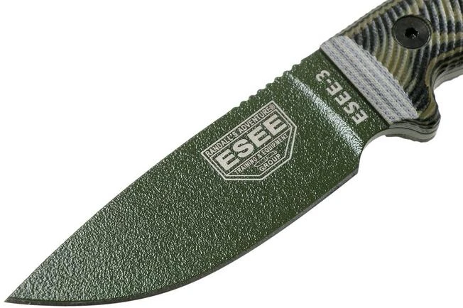 ESEE Model 3 OD Green Blade 3D OD Green-Black G10 Survival Knife 3PMOD-003 Black Sheath + Belt Clip 5 ESEE Model 3 OD Green Blade 3D OD Green-Black G10 Survival Knife 3PMOD-003 Black Sheath + Belt Clip - Image 3