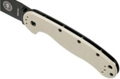 ESEE Avispa Pocket Knife, Black D2 Blade, Desert Tan Handle BRK1302DTB -Knife EE AVISPA DT B D2 07 esee knives