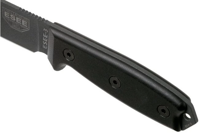 ESEE Model 3 Tactical Gunsmoke Black 3PTGB, Black G10 Handle And Kydex Sheath 7 ESEE Model 3 Tactical Gunsmoke Black 3PTGB, Black G10 Handle And Kydex Sheath - Image 5