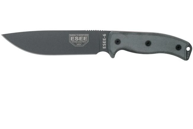 ESEE Model 6 Tactical Gunsmoke, Grey Handle 6P-TG With Black Sheath + Belt Clip 3 ESEE Model 6 Tactical Gunsmoke, Grey Handle 6P-TG With Black Sheath + Belt Clip