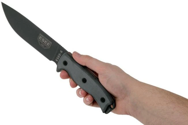 ESEE Model 6 Tactical Gunsmoke, Grey Handle 6P-TG With Black Sheath + Belt Clip 8 ESEE Model 6 Tactical Gunsmoke, Grey Handle 6P-TG With Black Sheath + Belt Clip - Image 6