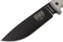 ESEE Model 6 Black Blade, Grey Handle 6P With Brown Sheath + Belt Clip -Knife EE ESEE 6P 03 esee knives ee esee 6p 03