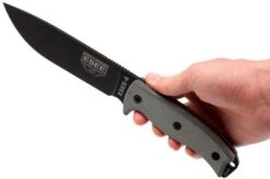 ESEE Model 6 Black Blade, Grey Handle 6P With Brown Sheath + Belt Clip -Knife EE ESEE 6P 06 esee knives ee esee 6p 06