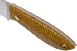 Brisa Bobtail 80 Mustard Micarta Handle, 12C27, Leather Sheath 9952 -Knife ENZ 9952 05 enzo knives