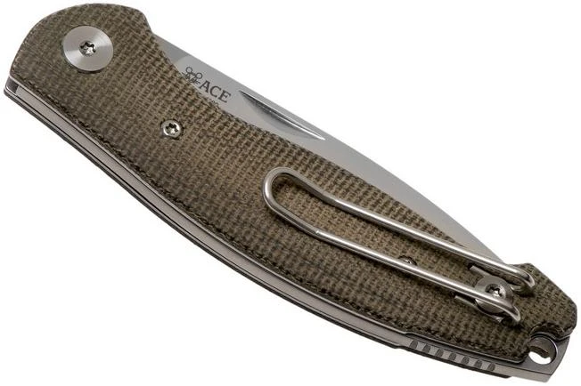 GiantMouse ACE Farley Green Canvas Micarta, Satin Pocket Knife, Ansø And Voxnaes Design 6 GiantMouse ACE Farley Green Canvas Micarta, Satin Pocket Knife, Ansø And Voxnaes Design - Image 4