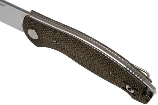 GiantMouse ACE Farley Green Canvas Micarta, Satin Pocket Knife, Ansø And Voxnaes Design 9 GiantMouse ACE Farley Green Canvas Micarta, Satin Pocket Knife, Ansø And Voxnaes Design - Image 7