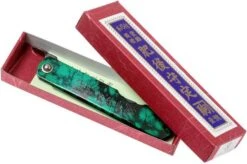Higonokami Pocket Knife 7.3 Cm HIGOCJB, Blue Paper Steel, Jade Black Green Glitter Enamel -Knife KT HIGOCJB 08 higonokami