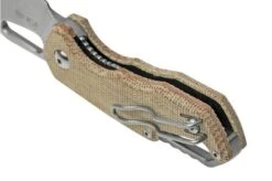 MKM Isonzo FX03M-3NC Clippoint M390, Natural Canvas Micarta Pocket Knife, Jesper Voxnaes Design -Knife MMK FX03M 3NC 04 mkm