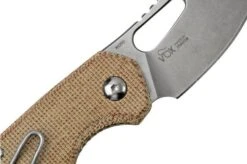 MKM Isonzo FX03M-3NC Clippoint M390, Natural Canvas Micarta Pocket Knife, Jesper Voxnaes Design -Knife MMK FX03M 3NC 05 mkm