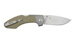 MKM Hero Stonewashed, Green Canvas Micarta, Titanium Bolsters, Pocket Knife -Knife MMK HR GCT 02 mkm