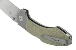 MKM Hero Stonewashed, Green Canvas Micarta, Titanium Bolsters, Pocket Knife -Knife MMK HR GCT 04 mkm