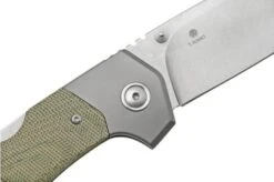 MKM Hero Stonewashed, Green Canvas Micarta, Titanium Bolsters, Pocket Knife -Knife MMK HR GCT 05 mkm