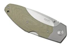 MKM Hero Stonewashed, Green Canvas Micarta, Titanium Bolsters, Pocket Knife -Knife MMK HR GCT 06 mkm