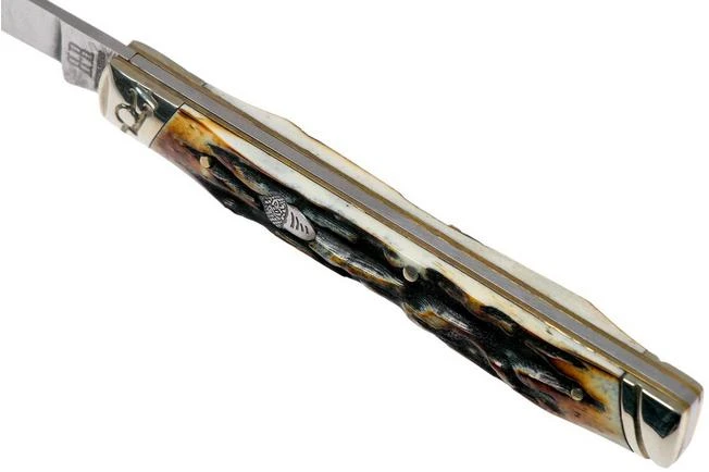 Rough Ryder Doctors Knife Cinnamon Stag RR2158 Damascus Slipjoint Pocket Knife 9 Rough Ryder Doctors Knife Cinnamon Stag RR2158 Damascus Slipjoint Pocket Knife - Image 7