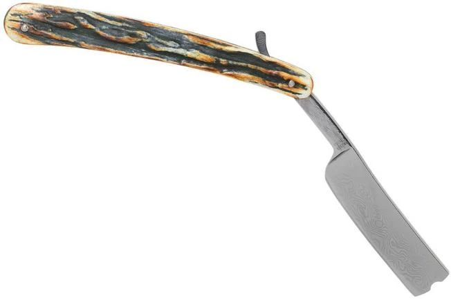 Rough Ryder Folding Razor Cinnamon Stag RR2159 Damascus Straight Razor 4 Rough Ryder Folding Razor Cinnamon Stag RR2159 Damascus Straight Razor - Image 2