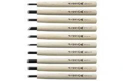 Yoshiharu W-10 Mitomoto Japanese Wood Carving Knives, Set Of 10 In Cloth Pouch